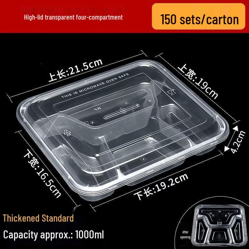 Disposable Multi-Compartment Takeaway Meal Boxes
