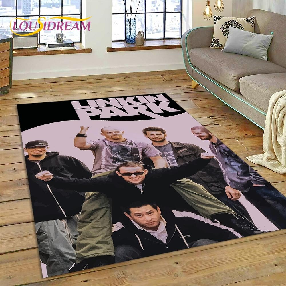 3D Retro Rock Band 3D L-Linkin-Park Rug Carpet for Living Room Bedroom Home Decor,Floor Mat Non-slip Decoration for Sofa Doormat