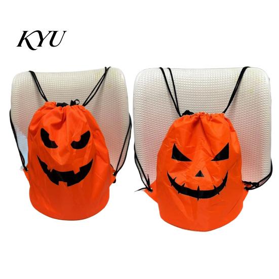 Portable Pumpkin Tote for Parties LED Drawstring Backpack Kids, Halloween Light Up Candy Bag with Glowing Grimace String Light, Reusable Trick