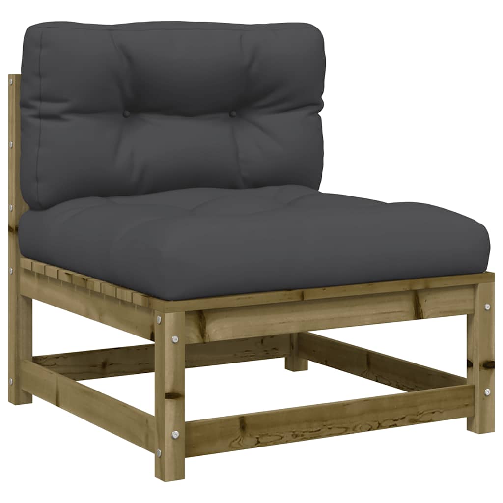 Vidaxl Sofa Ogrodowa Bez Podłokietników, Z Poduszkami, Sosnowa