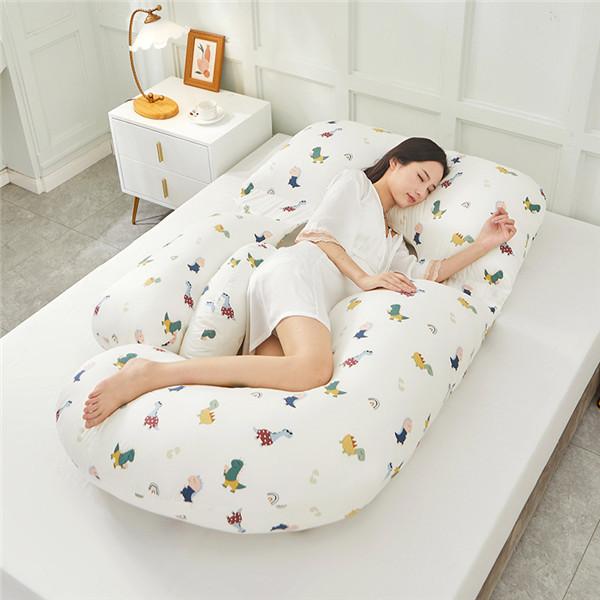 U-образная подушка для беременных и наволочка из чистого хлопка для беременных, удобная подушка для сна для беременных, боковая подушка для беременных