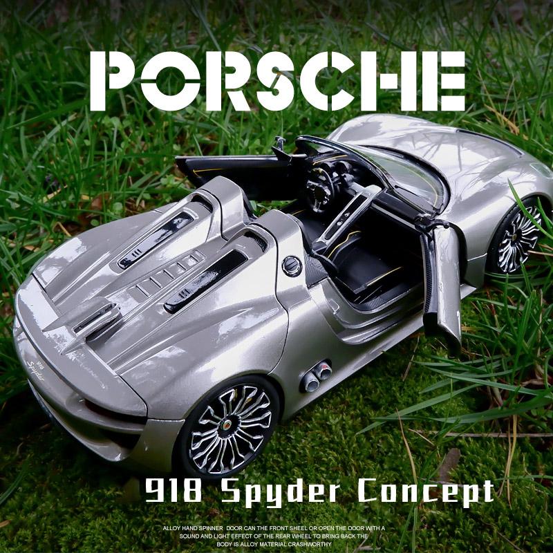 AABKP1 WELLY 1:24 Porsche 918 Spyder Alloy Sports Car Model Diecasts Metal Toy Vehicles Car Model Simulation Collection Childrens Gifts