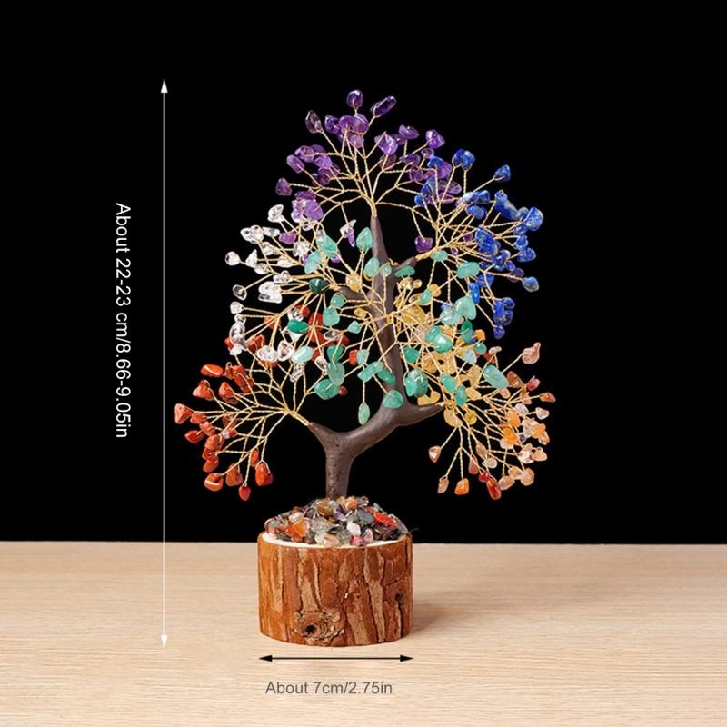 Crystal Tree Figurine Home Desktop Decors Lucky Ornament Handmade Bonsais Money Tree for Fengshui Enthusiasts Decoration