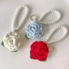 Crocheted Rose Decorative Pendants Anti-lost For Mobile Phone Bags Keys Gift Accessories