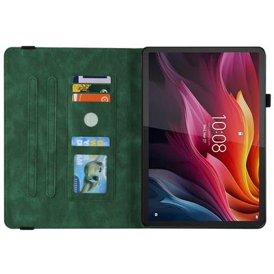 Чехол-книжка для Lenovo Tab K11 Plus, с тиснением «Цветок и бабочка», из ПУ-кожи, с отделениями для карт