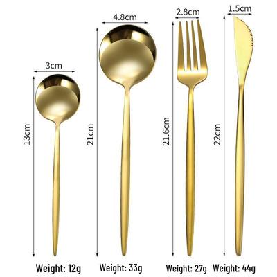 Набор столовых приборов Wutuo Gold из нержавеющей стали 304