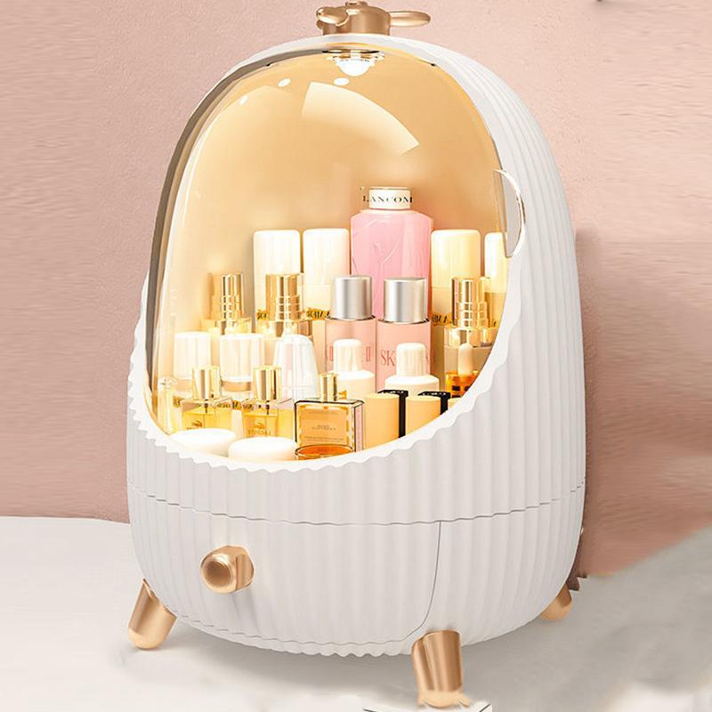 Модный женский настольный пылезащитный туалетный столик, косметический ящик для хранения капсул, ящик