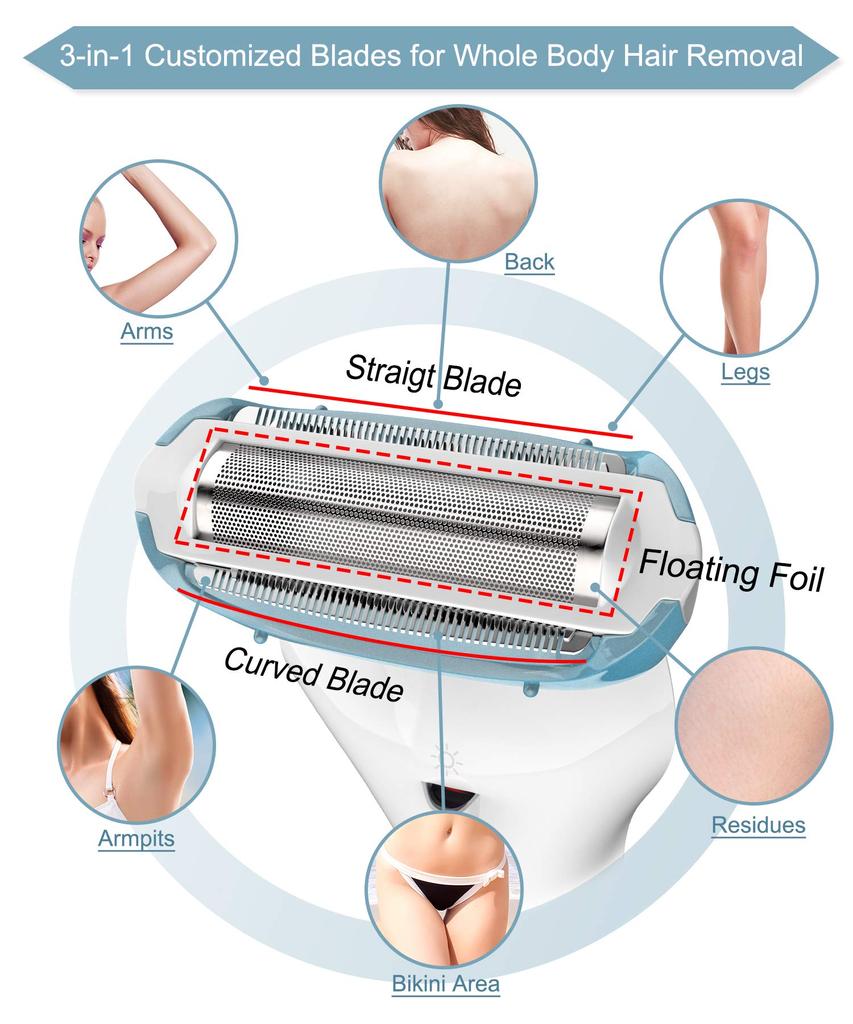 Бритва Brori, электрическая бритва для женщин, триммер для бикини, удаление волос на теле, на ногах