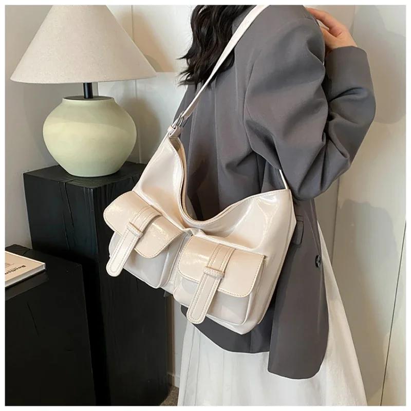 Твердые мягкие внутренние отделения сумки через плечо большой емкости швейная линия горячая распродажа женские сумки из искусственной кожи на молнии