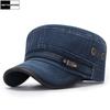 Flat Top Military Hat Cotton Snapback Cap Men Women Vintage Baseball Caps Dad Hats Flat Top Cap