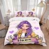 Custom Name kpop cartoon Girl Bedding 3 Piece Set HD Print Duvet Cover Pillowcases for Teens Adult Bedroom Decoration