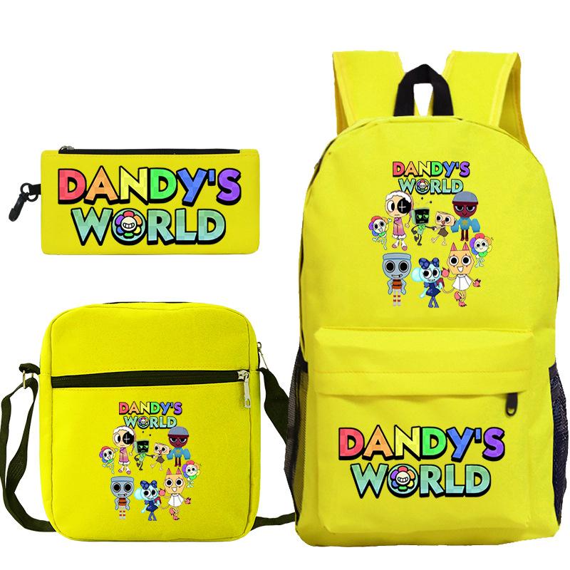 Dandy'S World Printed Fashion Children'S Pencil Case Messenger Bag Three-Piece Set Primary And Secondary School Bag