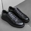 Simple Black Sneakers Men Casual Genuine Leather Shoes Men's Sneakers White Male Leather Shoes Anti Flats Shoes 2024 New