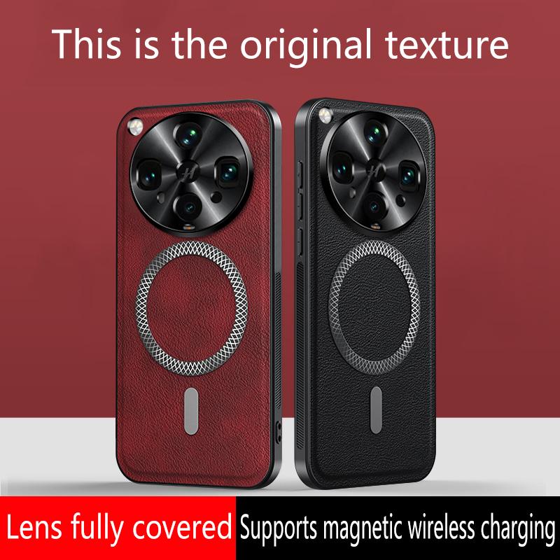 Для чехла Oppo Find X8 Ultra Магнитный Элегантный Кожаный Износостойкий Полностью Закрывающий Объектив Нескользящий Хват Защита Края Чехол