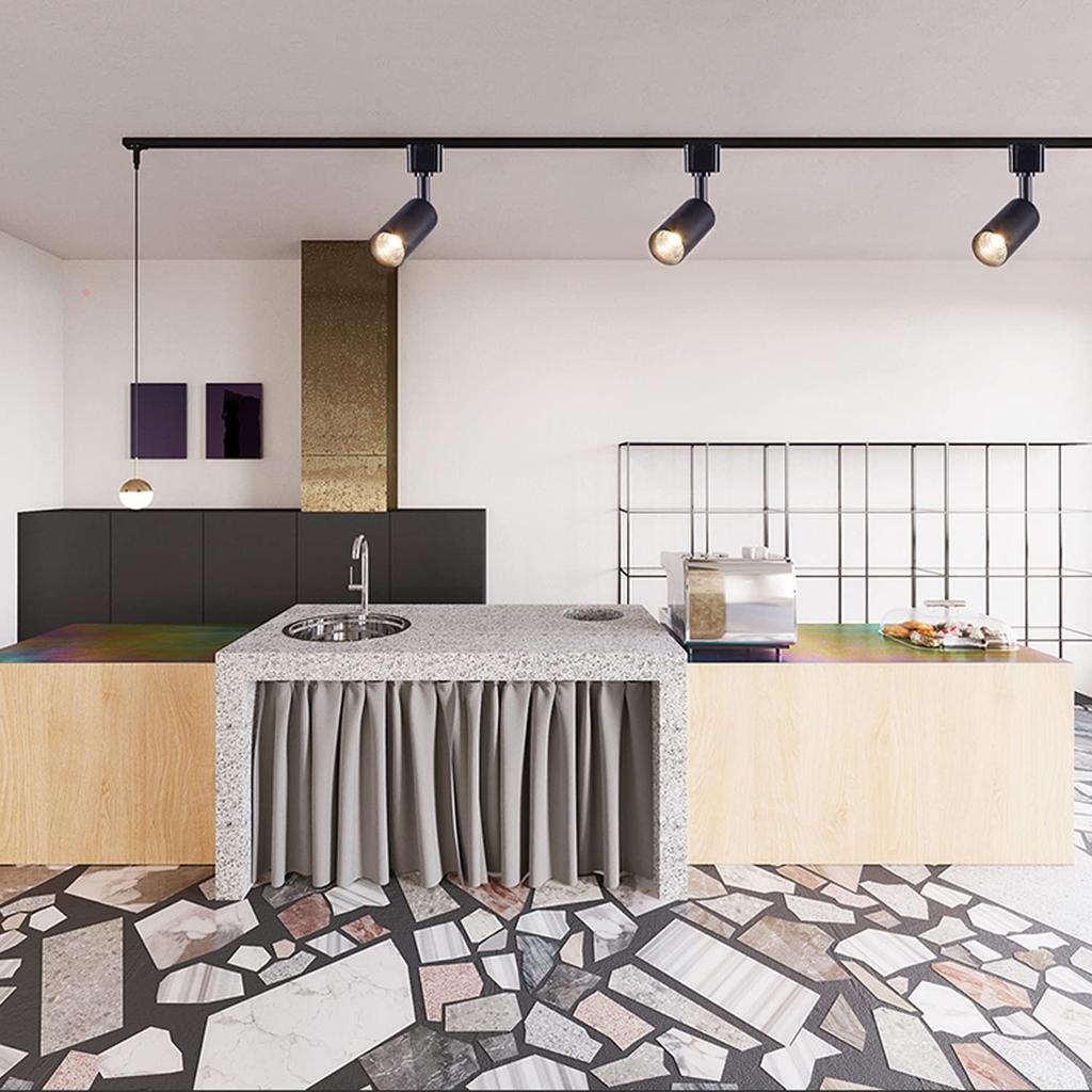 Zevnico Duct Rail Spotlights, Set of 2, E26 Base, Adjustable Angle, LED Spotlights, Duct Rail Lights, Lighting Bar Spotlights, Black