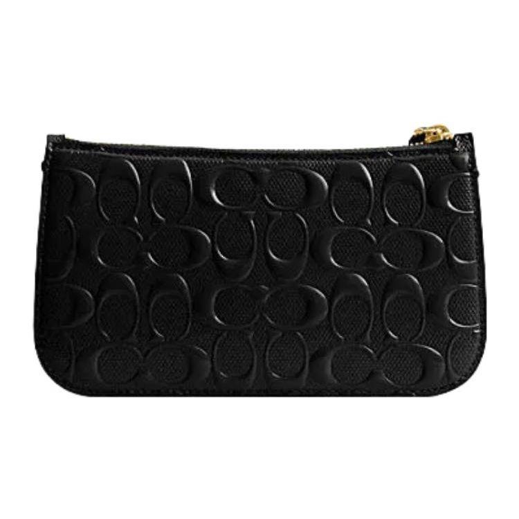 Coach Penn 21 Solid Color Embossed Letter Hardware Zipper Closure Leather Underarm Handheld Shoulder Bag Small Women bags Black CM552-B4BK