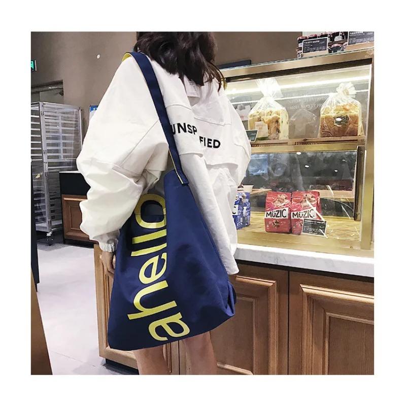 Большая сумка женская, новинка 2018 года, холщовая женская модная портативная сумка-тоут с буквами, широкополосная сумка большой вместительности