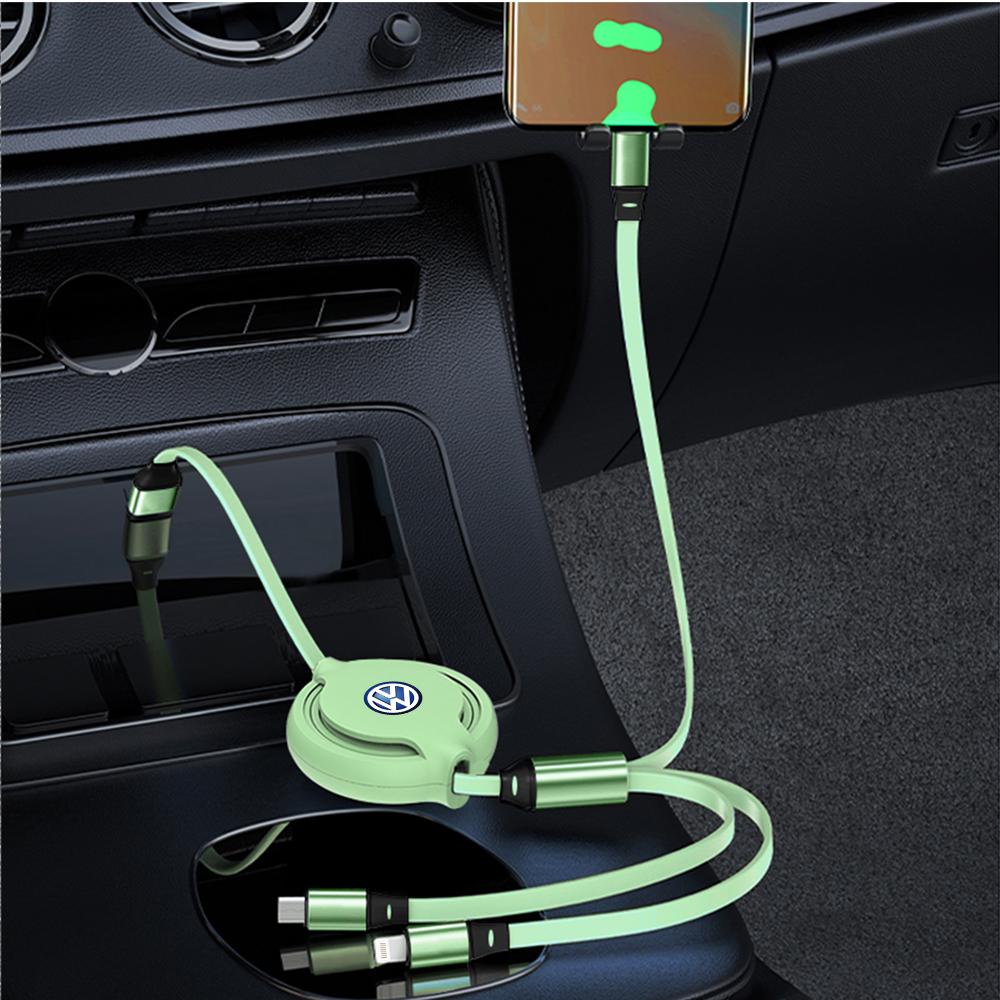 Multifunctional Fast-charging Charging Cable USB Data Cable Valve Cap For VW MK6 Golf 6 GTI Touareg Jetta GTD Tiguan Passat PoloPC4