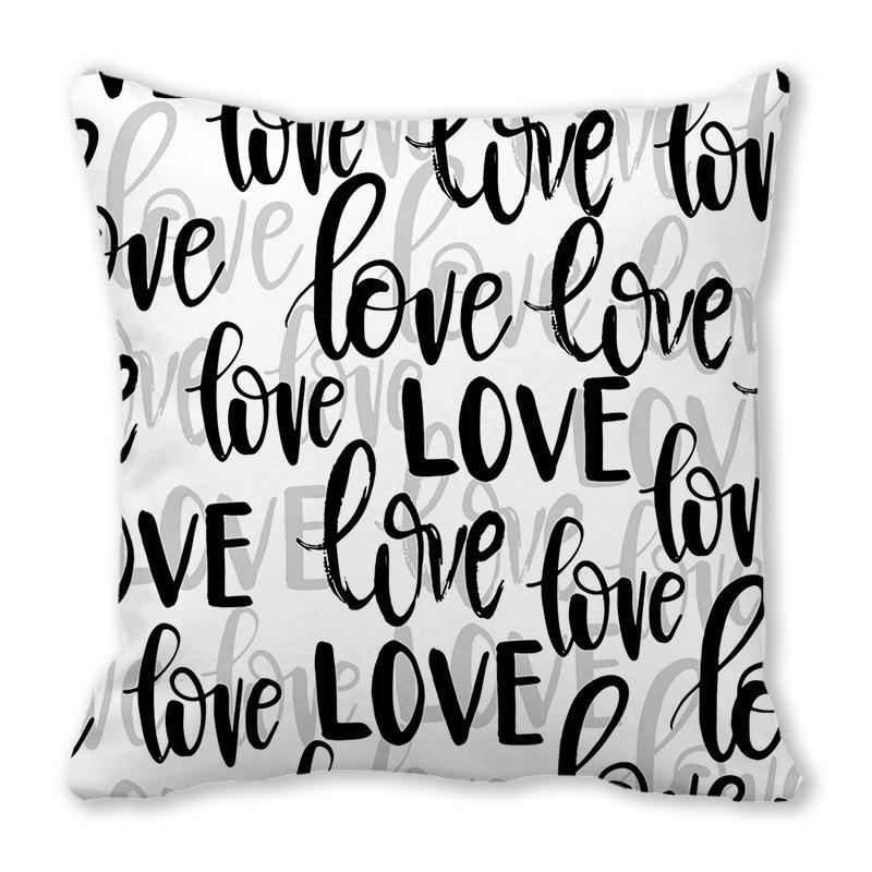 Home Decor Valentine's Day Love Patterns Pillow Covers Pattern Cushion Cover Suitable for Sofa Bedroom Car Pillow Cover