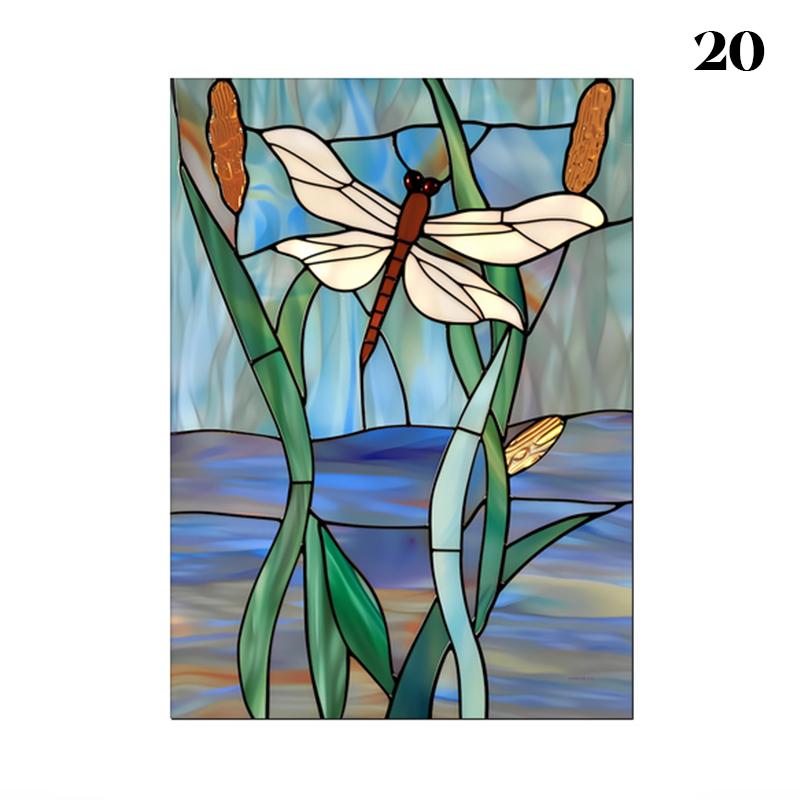 Европейский стиль масляной живописи искусство конфиденциальности оконная пленка статическая клейкая виниловая ретро-пленка для витражей дома ванная комната декор наклейки