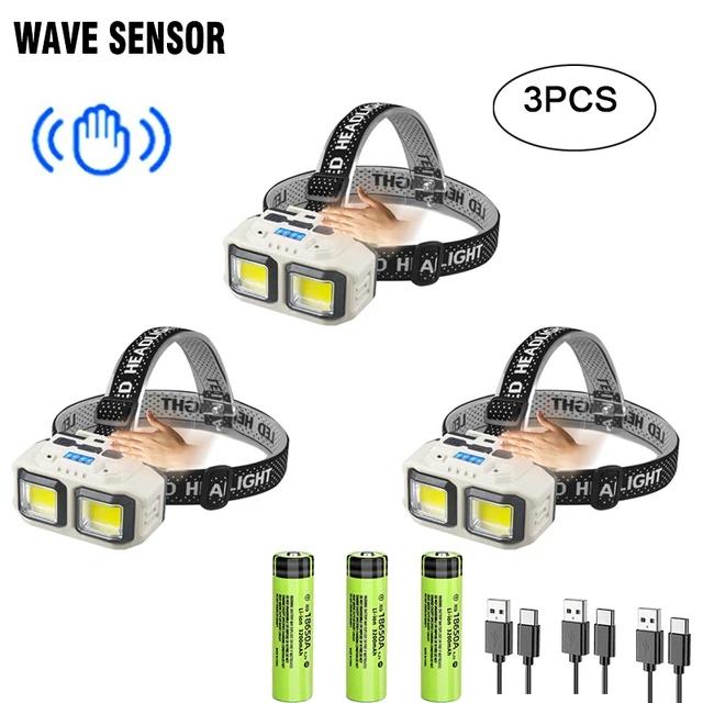 Мощный светодиодный налобный фонарь, USB перезаряжаемый фонарик, водостойкий налобный фонарь, фонарик для кемпинга, рыбалки, добычи полезных ископаемых, лампа-факел