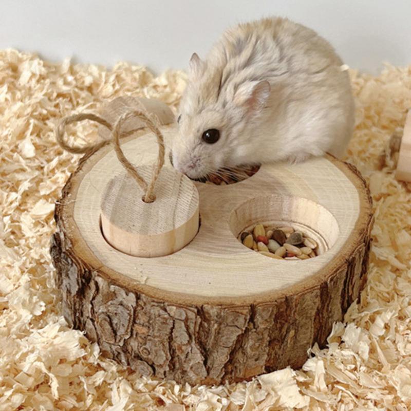 Интерактивная игра-нюхалка для питомцев, деревянная игрушка для кролика и хомяка, игрушка для добывания пищи, деревянный интерактивный обогатитель, дозатор лакомств