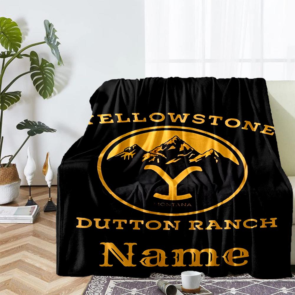 Custom Name Yellowstone Theme Printed Blanket - Perfect for Couch, Bed, Travel & Outdoor Use | Machine Washable, Cozy & Durable.
