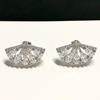 S925 Sterling Silver Teardrop Fan-shaped Diamond Earrings - Women's Light Luxury Fashion.