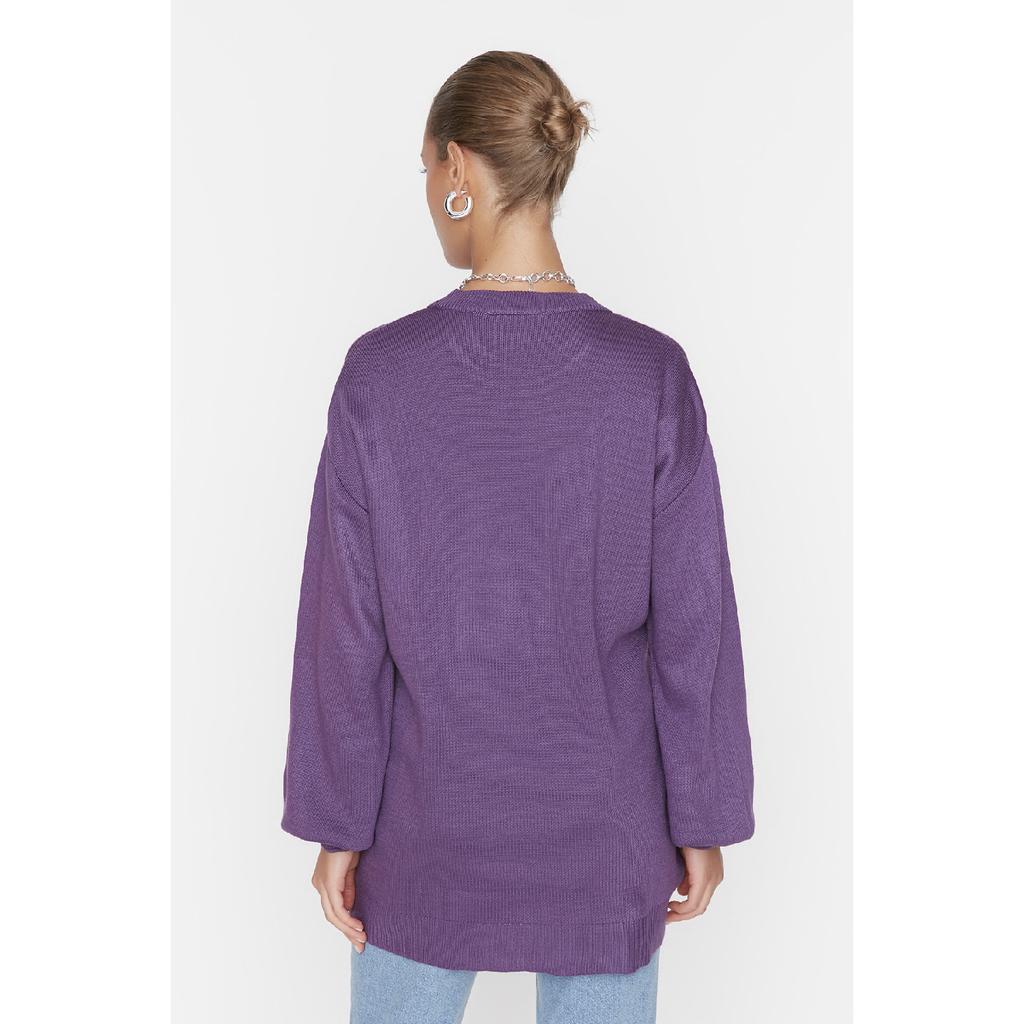 Фиолетовый вязаный свитер Tctaw23ak00014