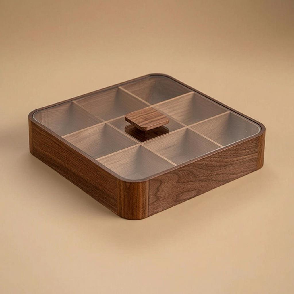 Tea Box with Glass Lid Clear Wooden Box with Glass Lid Tea Bag Organizer Decorative Sturdy for Hosts, Tabletop, Living Room