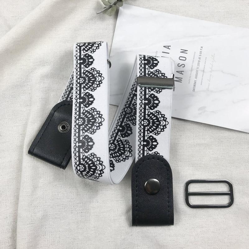 Невидимый ленивый пояс женский эластичный джинсовый ремень простой высокая плотность тянется как растягивающаяся пряжка бесплатно