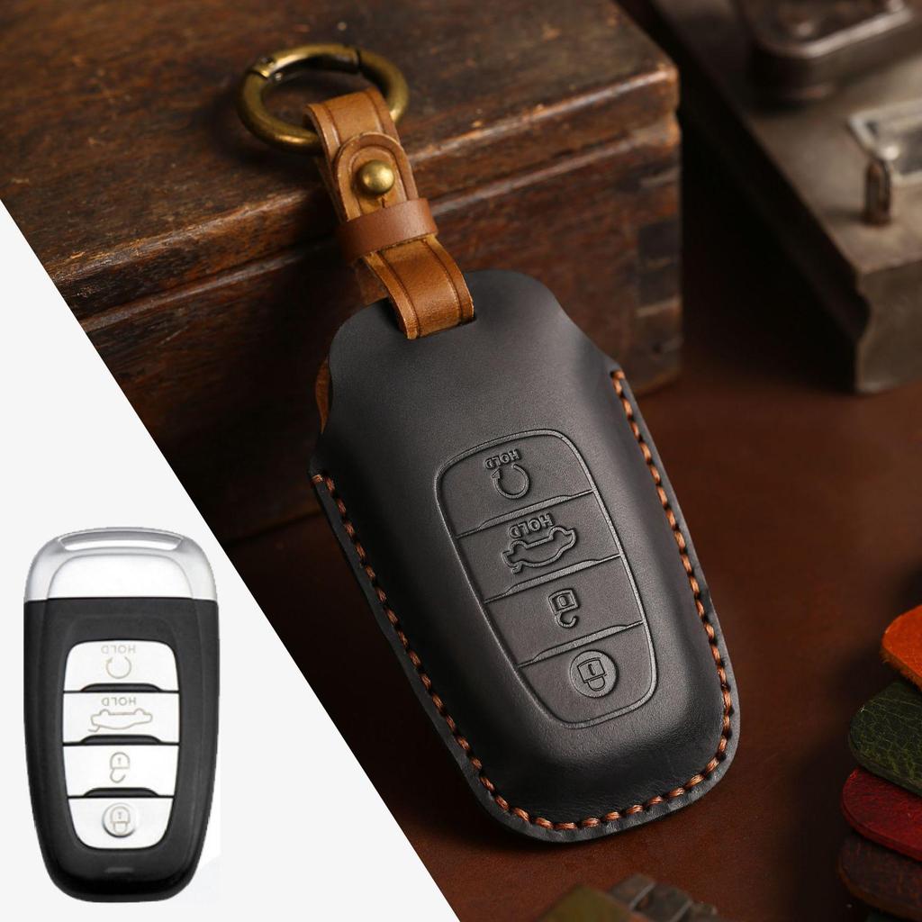 New Premium Cowhide Car Key Cover for Hongqi HS5, New H9, and HS7 Models