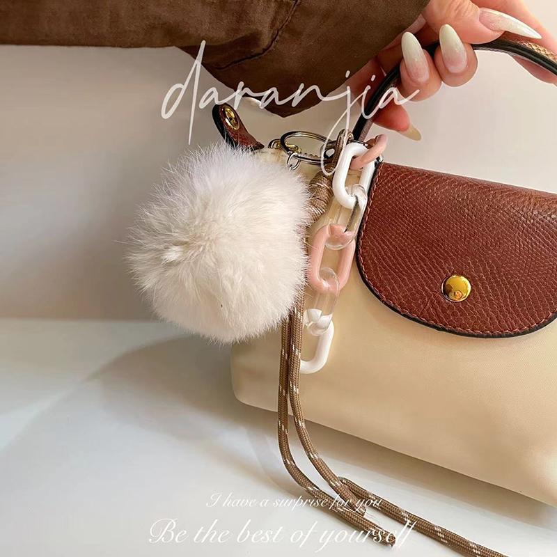 Пушистый леопардовый брелок в форме сердца, плетеная веревка, брелок для сумки, подвеска, простые универсальные аксессуары для украшения сумки