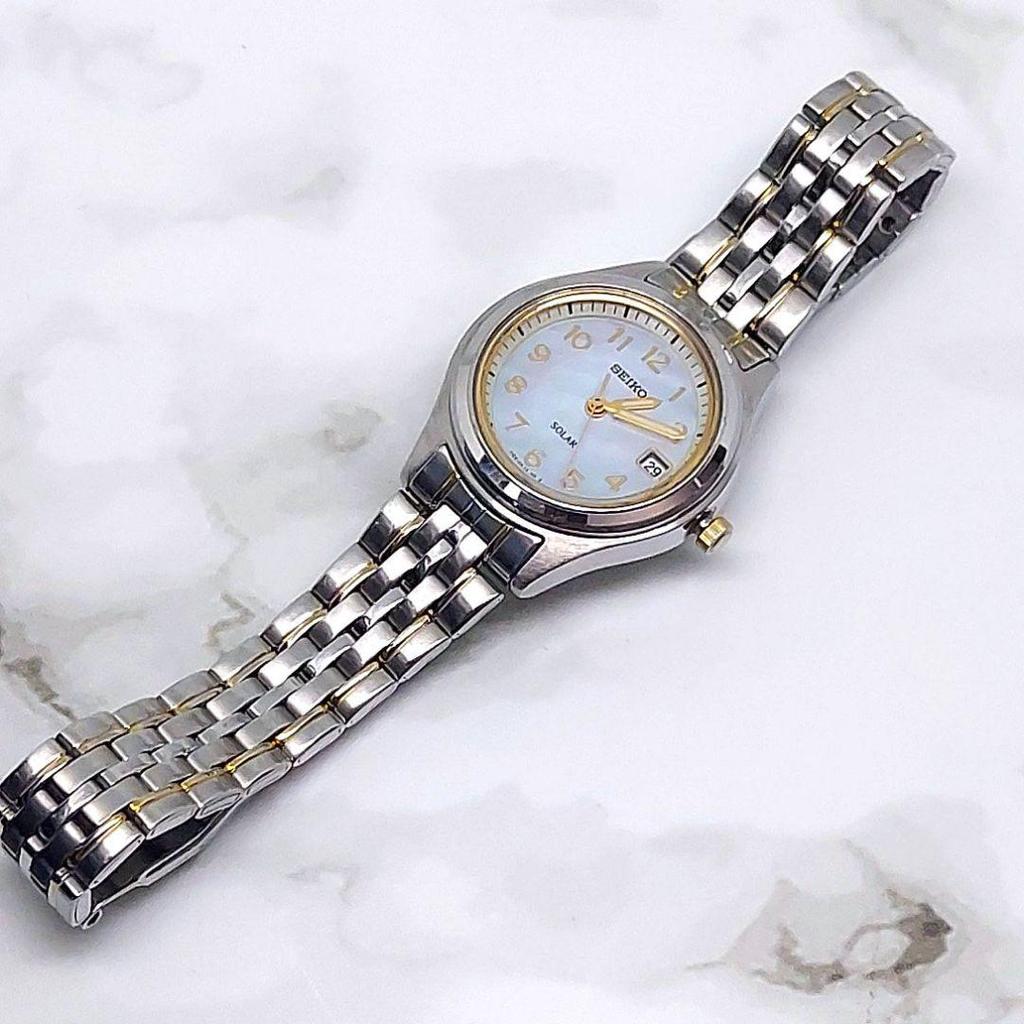 [USED] SEIKO Solar Women's Watch Shell Date