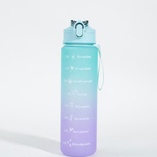 750ml Gradient Drinking Bottle Large Capacity Leak-proof Ins Style Travel Straw Jug Daily Use
