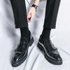 Fashion Fashion Trends Double Buckle Oxfords Men Leather Loafers Pointed Toe Men Elegan Business Dating Shoes Handmade Thick Soled Shoes