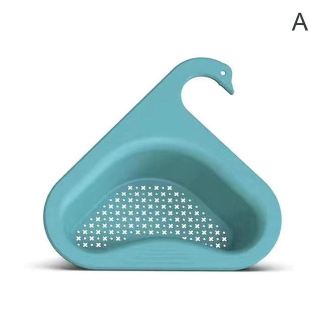 Sink Drain Basket Hanging Drain Rack Filtering Safe Durable Creative Swan Design Wet Dry Waste Separate Kitchen Accessories