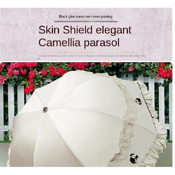 Солнцезащитный кружевной зонтик от дождя, женский солнцезащитный крем, корейский тройной складной зонт, УФ-прозрачный ветрозащитный зонт принцессы, украшение, омбрелло, подарок