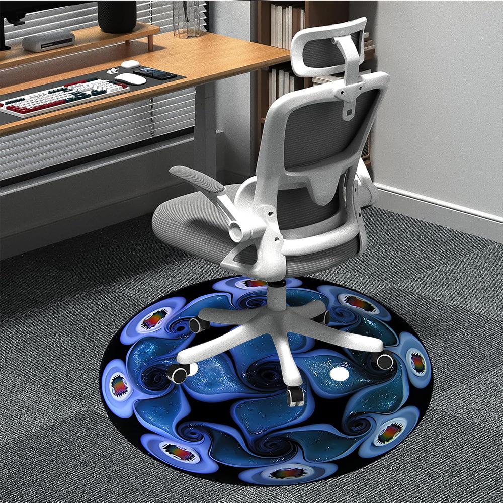 1pc Spiral Patterns Chair Carpet for Office, Non slip, Soft and Durable Office Rug