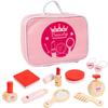 Kids Wooden Makeup Simulation Dressing Up Makeup Playing House Character Dress Up Toy Barber Bag Log Solid Wood Toy