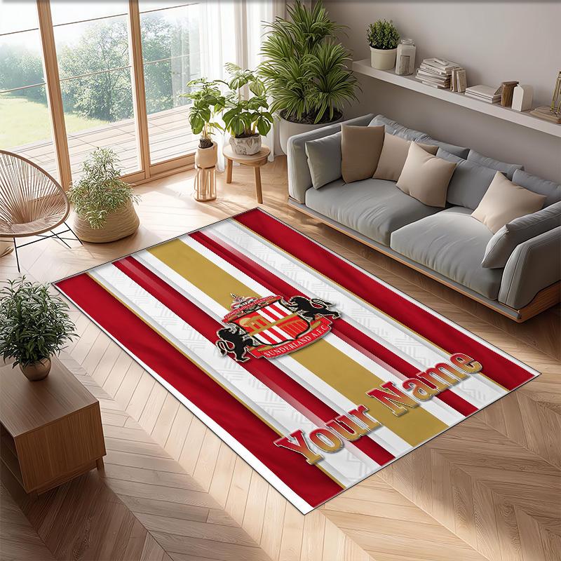 Sunderland FC Printed Crystal Velvet Rug Non‑Slip Crystal Velvet Carpet For Sofa Bedroom Indoor Home Decoration