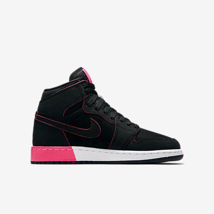 Kids' Sneakers Jordan 1 Retro High Black Hyper Pink White (GS) Black/Black-Hyper Pink-White