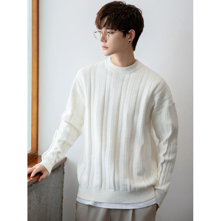 Круглый ворот свитера Мужская мода бренд красивая осень и зима майка новые мужские изящные облегающие топы