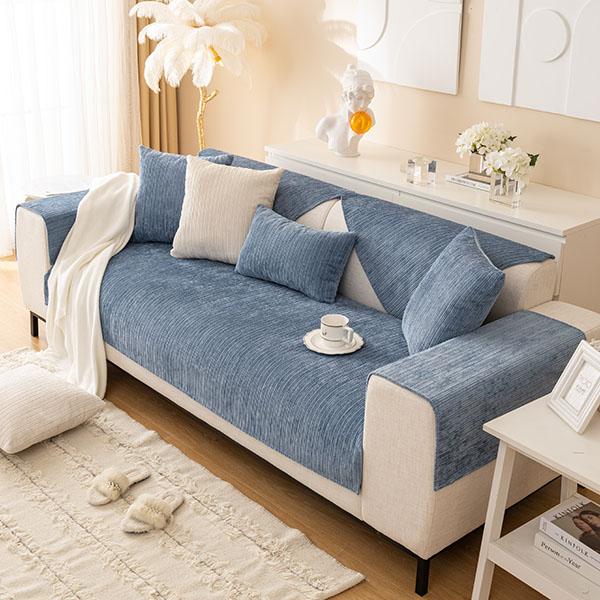 Скандинавский чехол для дивана из синели для гостиной, нескользящая толстая подушка для дивана, кресло, коврик для сиденья, угловой диван, полотенце