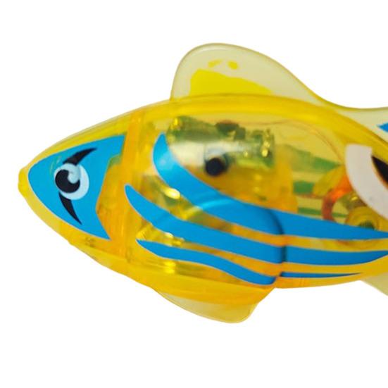 Magic Water Activated Glowing Swimming Fish Waterproof Interactive Robot Fish with Electric Movement Neon Deep-Sea Disco Bath Toy