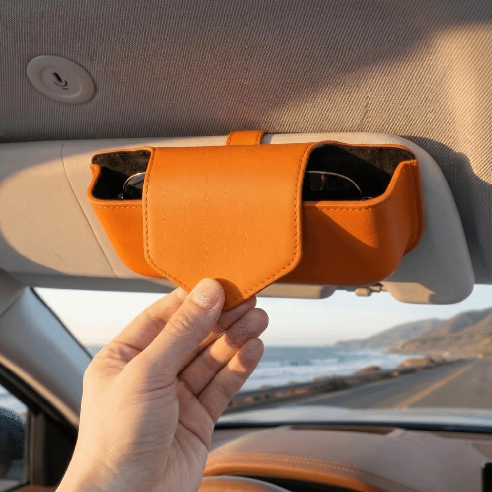 Magnetic Car Glasses Case Wear-Resistant Sunglasses Clip Car Organizer