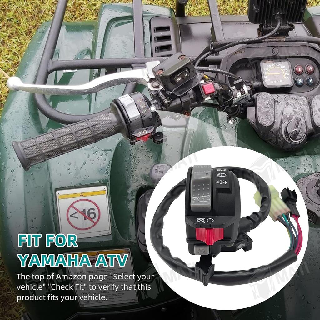 M MATI Left Handlebar Switch Control Engine Start Run Off Headlight For Yamaha YFM Big Bear 250/400 Grizzly 350/400/660 Kodiak 400/450 Wolverine