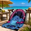 Cartoon Hawaii Artwork Printed Microfiber Beach Towel, Soft And Absorbent, Quick-Dry, Ideal for Summer Travel, Beach Essential, Swimming Pool