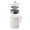 Fuji Horo Enamel Oil Pot with Stainless Steel Filter, Mini, 1.0L, White (Filto OP-1.0L W)