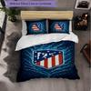 Atletico Madrid 3 Piece Bedding Set Soft Duvet Cover Set with Pillowcases Printed Bedroom Decor Set for Home
